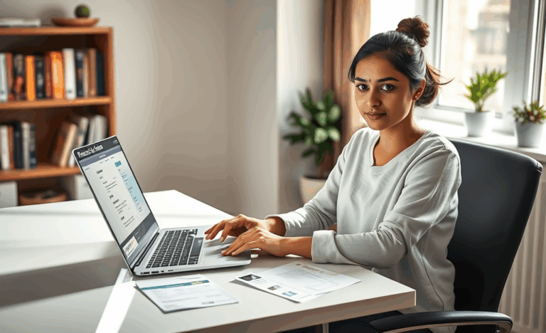 Eine Person beantragt online einen Kredit mit wenigen Dokumenten.